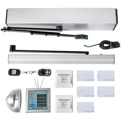 VEVOR Ferme porte hydraulique 24V automatique avec télécommande force 10kg bras 66 120cm.