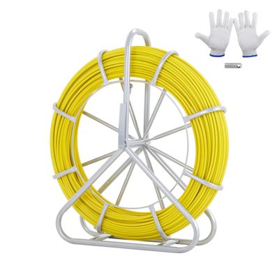 VEVOR Ruban à poisson fibre de verre 183m x 7.9mm, avec 3 têtes traction, pour câbles dans conduits muraux.