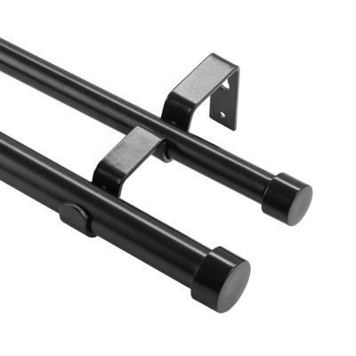 VEVOR Tringle rideau double extensible 183 366 cm fer charge 13 6 kg. Pour rideau occultant voilage.