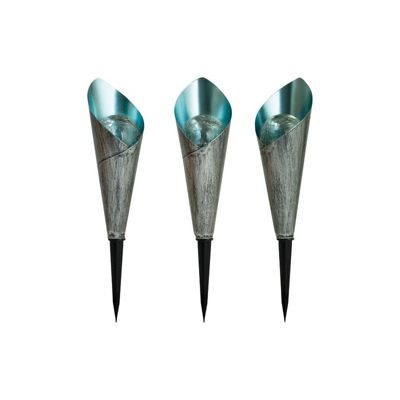 EZSOLAR Lot de 3 bornes solaire design H 26 x Ø 7 5 cm - vue 2