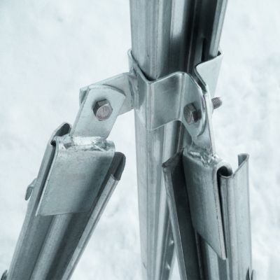 1 ensemble de barres de renfort de angle pour poteaux de clôture à profil en Z Aquagart