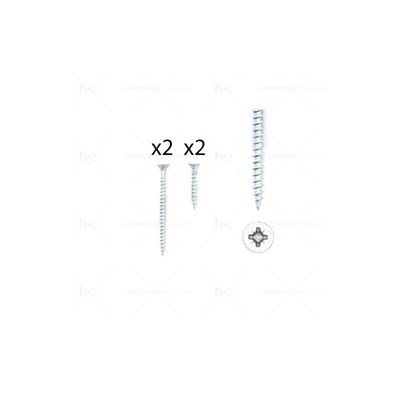 1 kit composés de 2 vis 4x25 mm + 2 vis 4x50 mm argent brillant