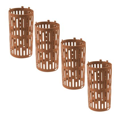 1 Kit de 4 Protections extensibles pour troncs d'arbres TreeSave Hauteur 20cm Longueur 33cm Marron