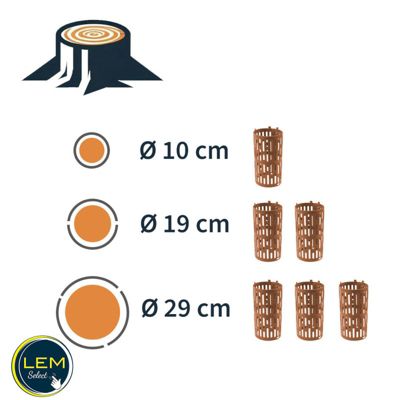 1 Kit de 4 Protections extensibles pour troncs d'arbres TreeSave Hauteur 20cm Longueur 33cm Marron