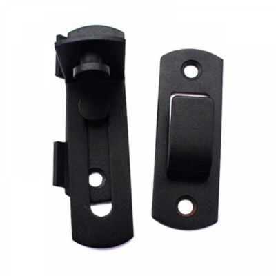 1 lot de grands loquets de porte à angle droit à 90 degrés, serrure incurvée pour portes et fenêtres coulissantes, noir