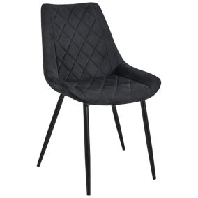 1 Pièce chaise matelassée de salle à manger en velours AKORD SJ.0488 Noir