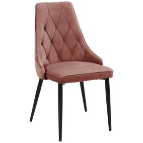 1 Pièce chaise matelassée de salle à manger en velours AKORD SJ.054 Rose