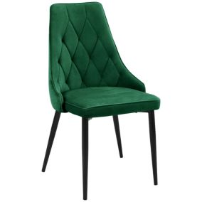 1 Pièce chaise matelassée de salle à manger en velours AKORD SJ.054 Vert Bouteille