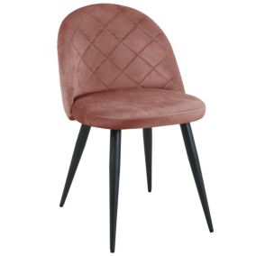 1 Pièce chaise matelassée de salle à manger en velours AKORD SJ.077 Rose