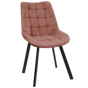 1 Pièce chaise matelassée de salle à manger en velours AKORD SJ.22 Rose