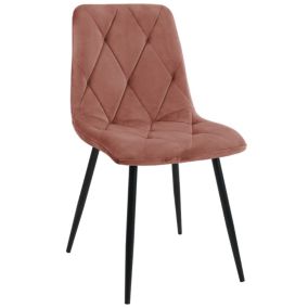 1 Pièce chaise matelassée de salle à manger en velours AKORD SJ.3 Rose