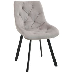 1 Pièce chaise matelassée de salle à manger en velours AKORD SJ.33 Beige