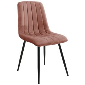 1 Pièce chaise matelassée de salle à manger en velours AKORD SJ.9 Rose