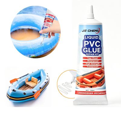1 tube de colle de réparation PVC haute résistance 100 ml, ciment adhésif transparent et imperméable