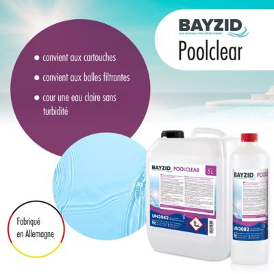 1 x 5 L Traitement Liquide Pour Éliminer La Turbidité Des Piscines Équipées De Cartouches Ou De Boules Filtrantes