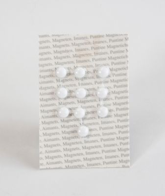 10 aimants ronds coloris blanc Ø.9 x l.6 mm