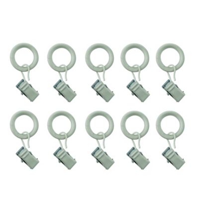 10 anneaux clip pour barre à rideau Anafi GoodHome ⌀16/19 mm blanc
