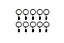 10 anneaux clip pour barre à rideau Athens GoodHome ⌀16/19 mm gris