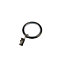 10 anneaux clip pour barre à rideau GoodHome Ø28 mm noir