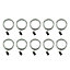 10 anneaux clip pour barre à rideau Olympe GoodHome ⌀28 mm gris