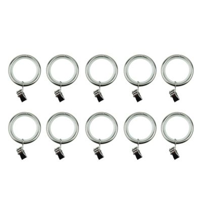 10 anneaux clip pour barre à rideau Olympe GoodHome ⌀28 mm gris