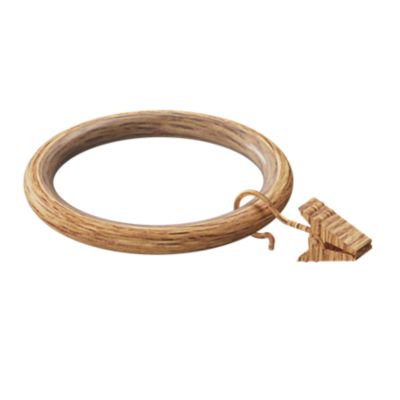 10 anneaux clip pour barre à rideau Syros GoodHome ⌀25/28 mm marron