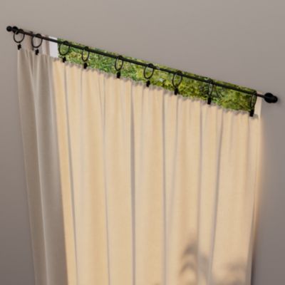 10 anneaux et crochets à pince tringle à rideau silencieux Nisis métal noir Ø10mm GoodHome