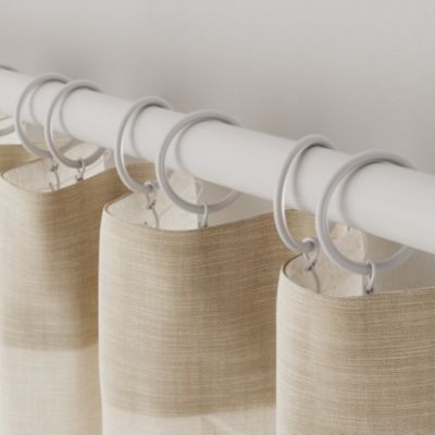 10 anneaux et crochets silencieux pour tringle à rideau en métal blanc Ø28/25 mm, GoodHome Anafi