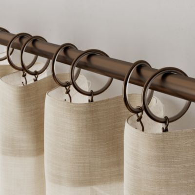 10 anneaux et crochets tringle à rideau silencieux Kozani métal marron Ø16/19mm GoodHome