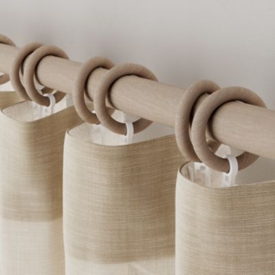 10 anneaux et crochets tringle à rideau Symi frêne beige Ø28mm GoodHome