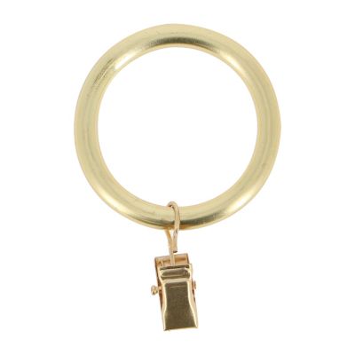 10 anneaux pince pour tringle à rideau D52 métal doré Ø28mm Mobois