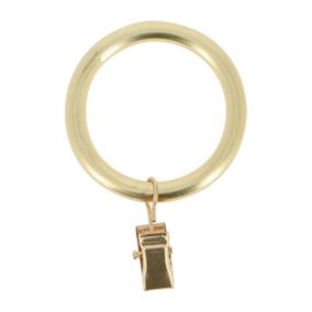 10 anneaux pince pour tringle à rideau D52 métal doré Ø28mm Mobois
