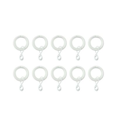 10 anneaux pour barre à rideau Anafi GoodHome ⌀16/19 mm blanc