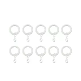 10 anneaux pour barre à rideau Anafi GoodHome ⌀16/19 mm blanc
