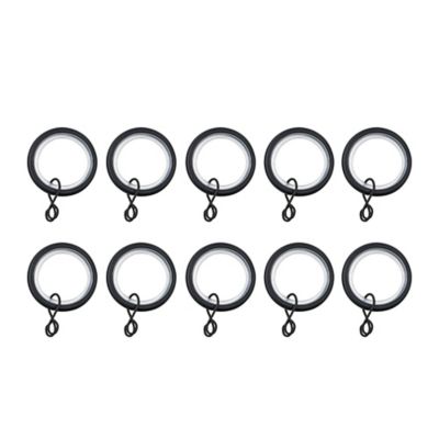 10 anneaux pour barre à rideau Araxos GoodHome ⌀16/19 mm noir