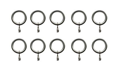 10 anneaux pour barre à rideau Athens GoodHome Ø16/19 mm gris