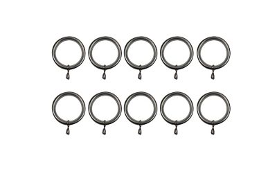 10 anneaux pour barre à rideau Athens GoodHome Ø28 mm gris