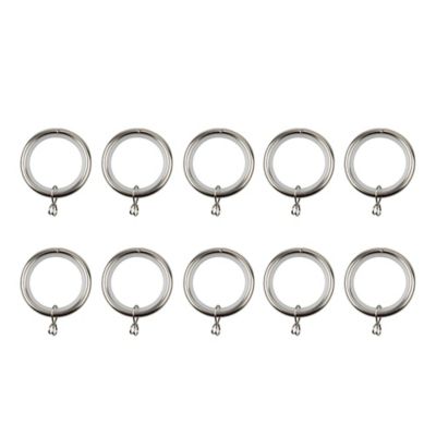 10 anneaux pour barre à rideau Olympe GoodHome ⌀28 mm gris