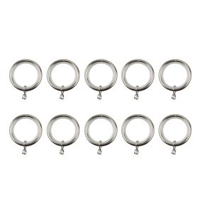 10 anneaux pour barre à rideau Olympe GoodHome ⌀28 mm gris
