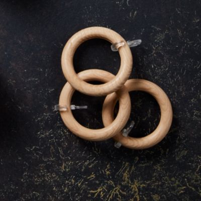 10 anneaux pour barre à rideau Symi GoodHome ⌀28 mm naturel