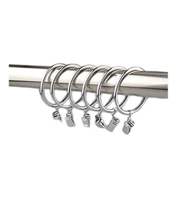10 Anneaux pour rideaux avec pince 35mm Coloris - Nickel satine