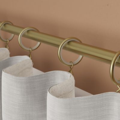 10 anneaux silencieux et crochets pour tringle à rideau métal doré Ø25/28 mm, GoodHome Elasa