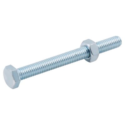 10 boulons tête héxagonale zingué 6 x 60 mm