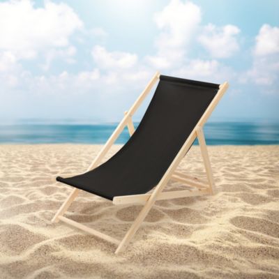 10 Chaise longue jardin pliable ECD Germany noir en bois jusqu'à 120 kg usage intérieur et extérieur