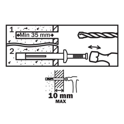 10 chevilles à frapper Diall métal PZ Ø6x40mm