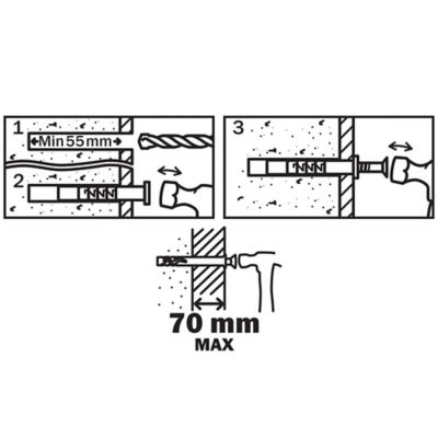 10 chevilles à frapper Diall nylon CS PZ Ø10x120mm