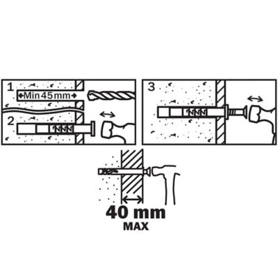 10 chevilles à frapper Diall nylon MSH PZ Ø8x80mm