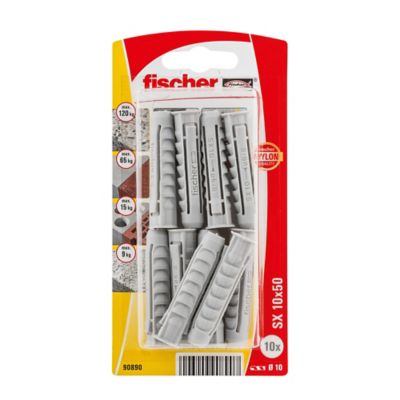 10 chevilles pour murs pleins Fischer 10x50mm Castorama