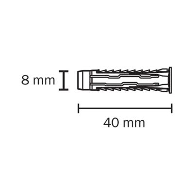 10 chevilles universelles Diall nylon CL 8x40mm