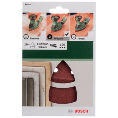 10 disques abrasifs Bosch velcro 102X62/93 mm grain 120